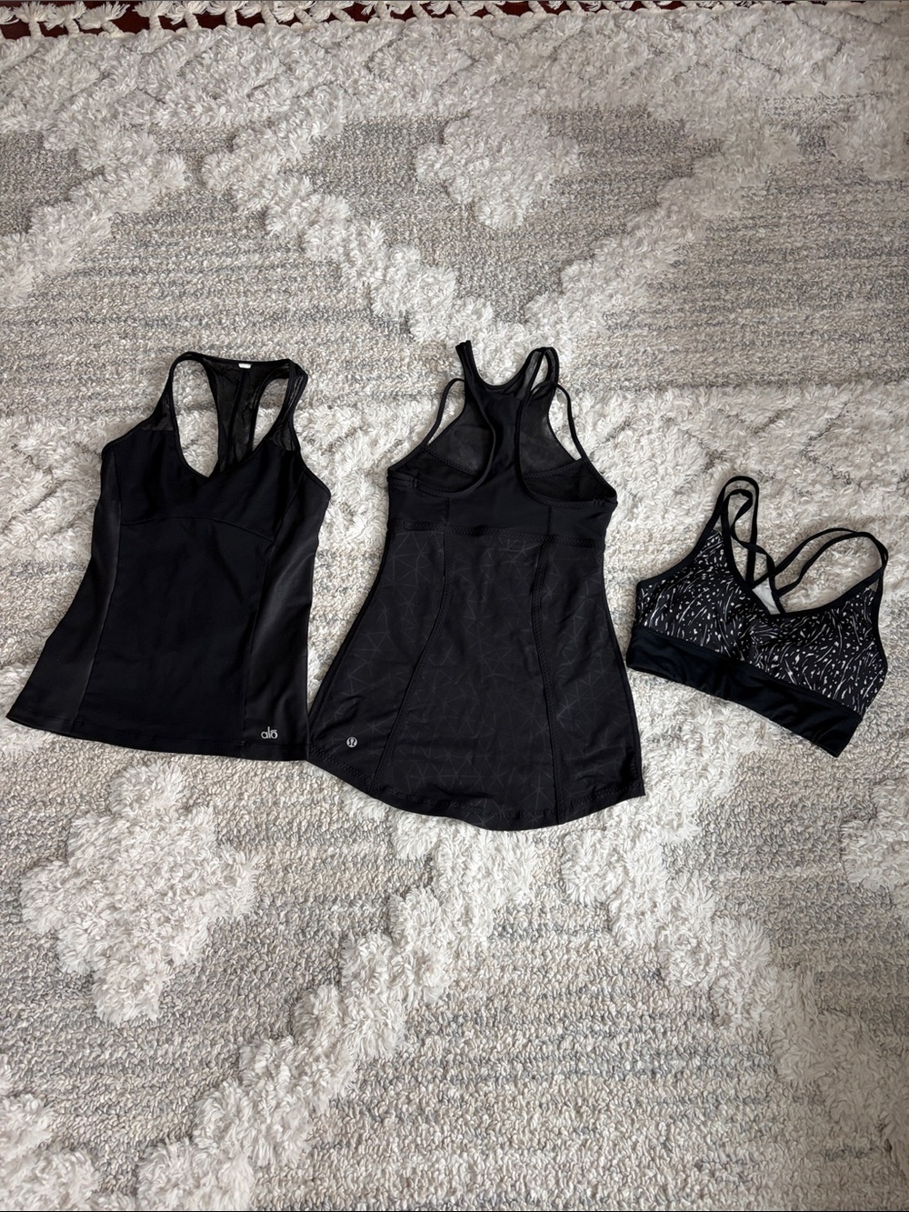 ALO Yoga Racerback Tank, Lululemon Racerback Tank, Fabletic Sports Bra Size S